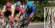 Three men racing criterium
